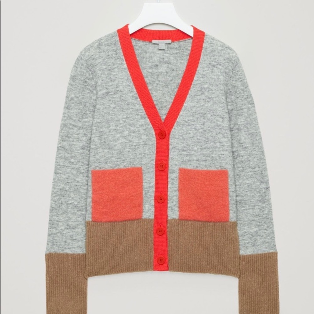 COS color block cardigan